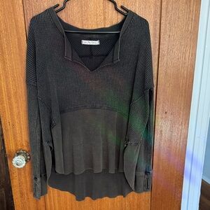 We The Free Boho Light Black Knit Top